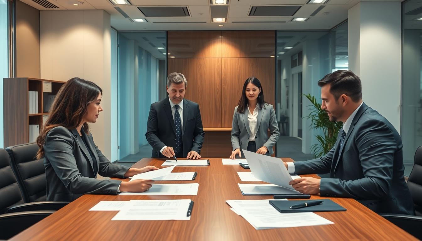 Business agreement signing